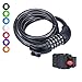 Willceal Bike Lock Bicycle Chain Lock,with 5-Digit Resettable Number and Mounting Bracket,Combination Coiling Cable Lock Best for Bicycle Outdoors - 4 Feet x 1/2 Inch (Black)