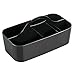 mDesign Plastic Office Storage Organizer Caddy Tote with Handle for Cabinet, Countertop, Desk, Workspace - Holds Erasable Pens, Colored Pencils, Washi Tape, Notebook - Large - Black