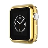 Coobes Compatible with Apple Watch Case Series 5 4 44mm 40mm, Ultra-Thin TPU Plating Bumper Shiny Lightweight Shockproof Protector Cover Slim Shell Frame Compatible iWatch (Gold, 44mm)