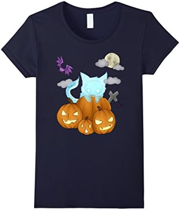 Womens Halloween Kitty 2017 Medium Navy