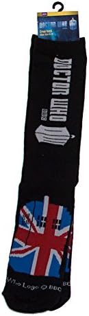 Doctor Who Men's Union Jack Tardis Crew Socks Size 9-13