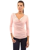 PattyBoutik Women's Cowl Neck 3/4 Sleeve Top