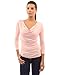 PattyBoutik Women's Cowl Neck 3/4 Sleeve Top
