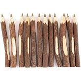 SKKSTATIONERY 12 Pcs Real Wooden Ballpoint Pens, Black Ink | Branch Ballpoint Pens, Hand Made Wood, School Supplies, 5" Long