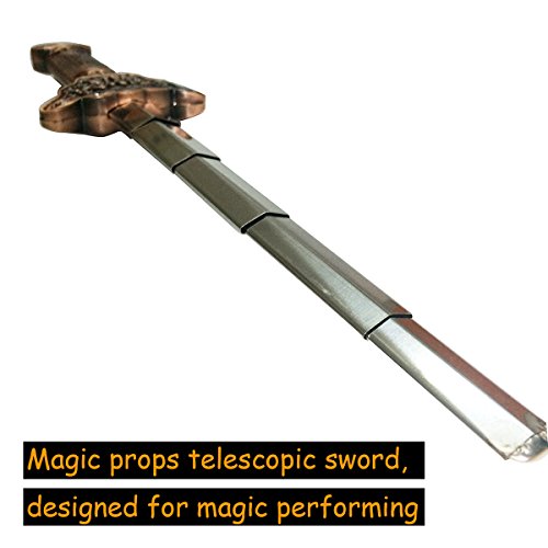 KierHunter Retractable Sword, Tai Chi Kung Fu Martial Arts Magic Sword for Exercises Performance Halloween (Bronze, Heavy)