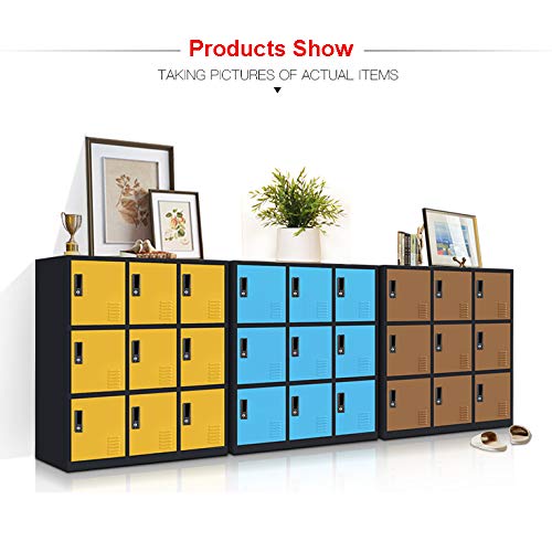 Small Office Storage Locker Cabinet Organizer for Employee,School Locker for Kids Mini Size (Blue, W9D)