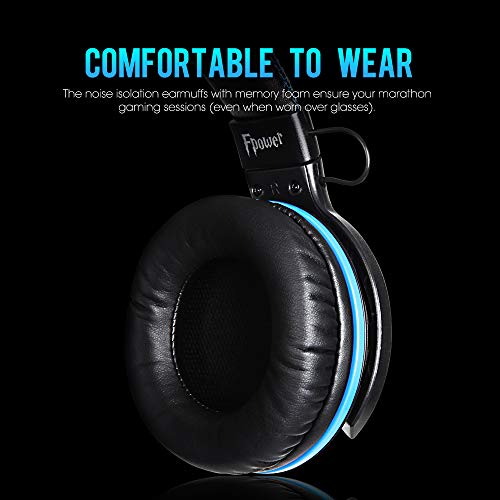 SADES Gaming Headset - FPOWER - Stereo Headsets Compatible with Computer Mobile Device, Noise Cancelling Mic Over-Ear Headsphones