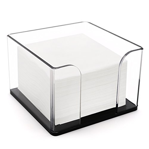 Acrylic Napkin holder,Clear Tissue Box,Bath Tissue Holder, Tissue Paper Dispenser Holder for Bathroom,Kitchen,Office,Toilet,Black-SupperAcrylic - Thumbnail 3