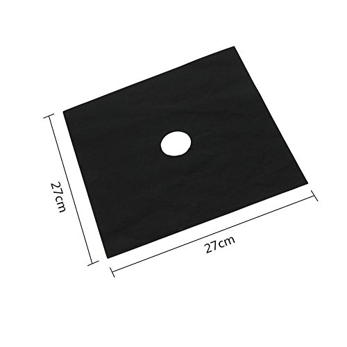 C-Pioneer 4pcs Reusable Aluminum Sheet Gas Range Stove Top Burner Protector Liner Cover - Thumbnail 4
