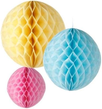 Talking Tables Decedent Decorations Round Paper Honeycomb Hanging Decorations (Pastel Mix, 3 Pack)