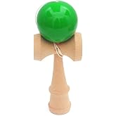 Teen Wooden Outdoor Sports Toy Ball Kendama Ball PU Paint 18.5cm Strings Professional Adult Toys Leisure Sports Toy (Green)