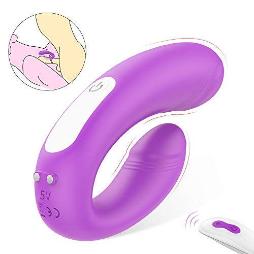 Clitoral G-spot Couples Vibrator, Wireless Remote Anal Vagina Stimulator with 9 Powerful Vibrations, Rechargeable Waterproof Nipple Massager Adult Sex Toy for Women Solo Play or Couples Fun