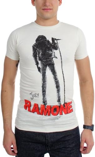 Joey Ramone - Mens Ramone Silhouette T-Shirt, Size: X-Large, Color: White