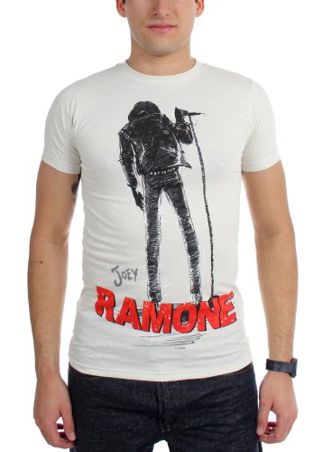 Joey Ramone - Mens Ramone Silhouette T-Shirt, Size: X-Large, Color: White