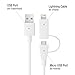 UNU 10000mAH 3.1A Portable Charger with Lightning Cable 8 Pin MicroUSB Cable for Smartphones - White