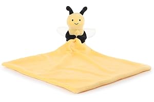 Apricot Lamb Bee Cuddly Soft Loveys Security Blanket for Baby Boy and Girl, 13 * 13 Inches for Newborn, Infant and Toddlers