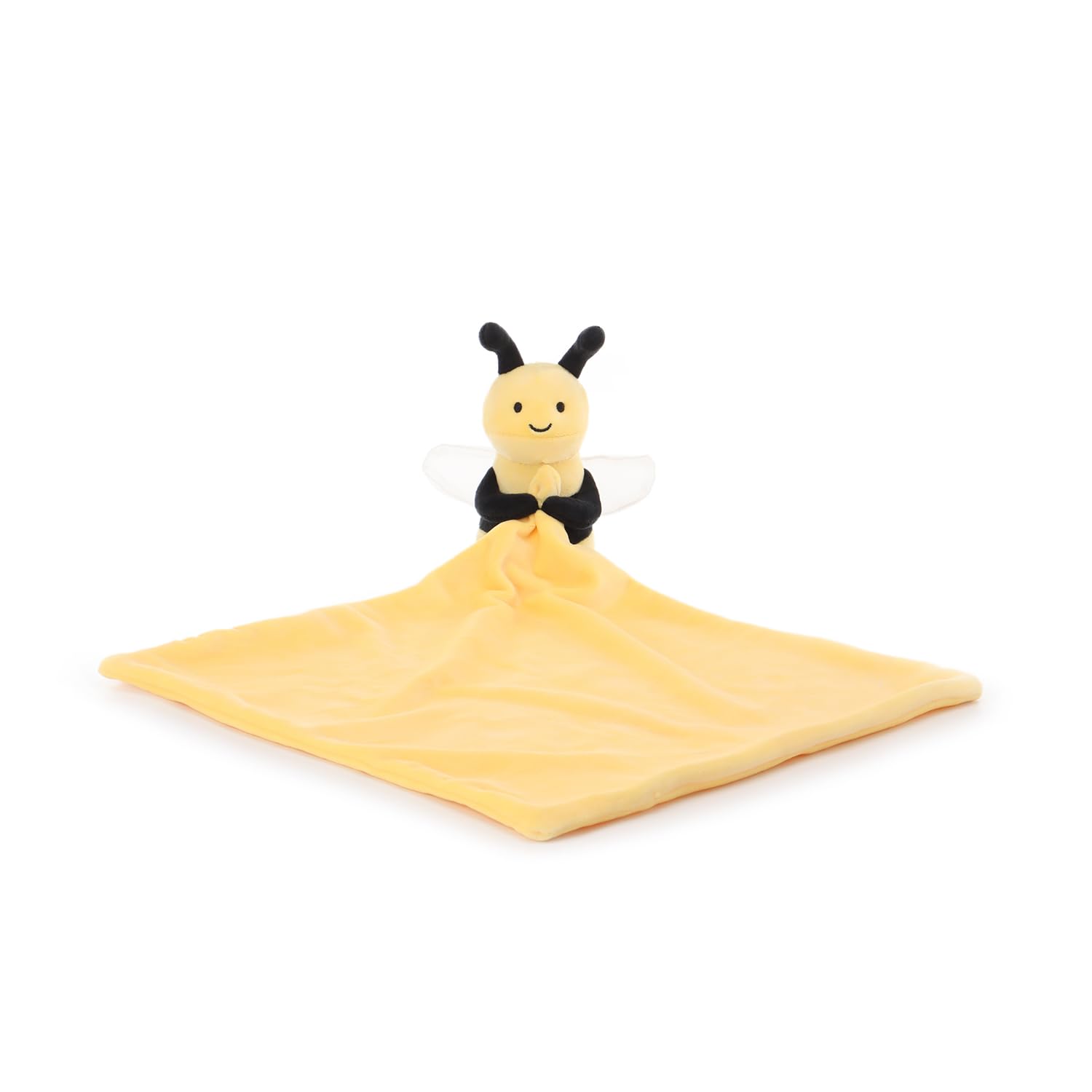 Apricot Lamb Bee Cute Comforter Plush Security Blanket for Baby Boy and Girl, Cuddly Lovey for Infant and Toddlers, Yellow 13x13 Inches