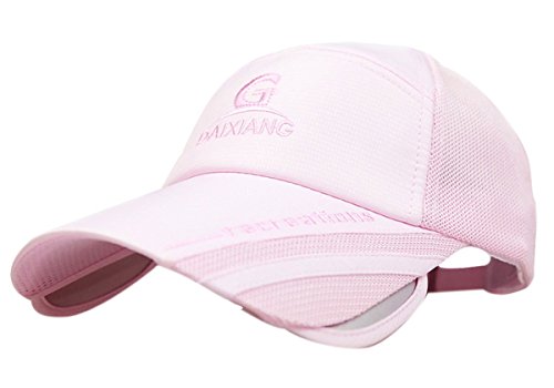 Panegy Outdoor Big Brim Microfiber Fishing Cap UFP 50+ Sun Protection Cap Peaked Mesh Sports Hats - Pink