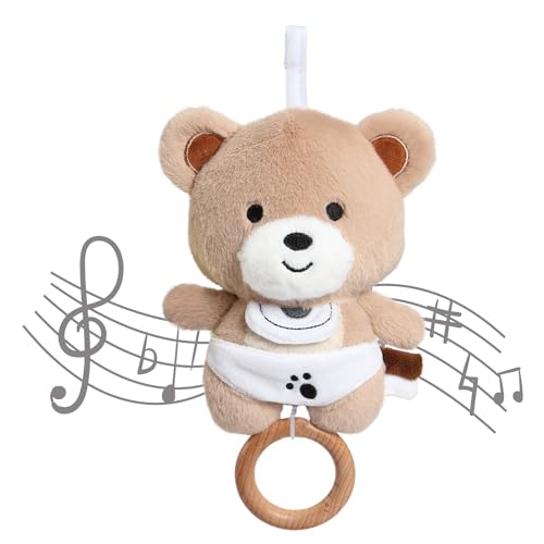 COTTONBEBE Baby Bear Soft Toy with Soft Music Musical Toys for Boys and Girls for Strollers and Cribs, Ideal Birth Gift for Baby