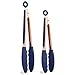 COOK WITH COLOR Stainless Steel Silicone Tipped Kitchen & BBQ Tongs Set, 2 Pc Tongs, Blue