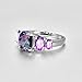 Psiroy 925 Sterling Silver Plated Created Rainbow Topaz Filled 5 Stone Engagement Ring Band Size 6