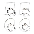 Cell Phone Ring Holder Stand Transparent 4 Pack Finger Grip Loop Mount 360 Degree Rotation Universal Smartphone Kickstand Compatible with iPhone X 8 7 7Plus Samsung Galaxy S8