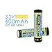 (8-Pack) HyperPS 3.2V AA 600mAh Rechargeable Battery for Solar Panel Light, Tooth Brush, Shaver, Flashlight