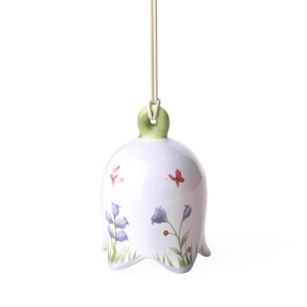 Villeroy & Boch New Flower Bells Ornament Bellflower, Porcelain, Green/Yellow