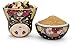UNAMOI MCP Matryoshka Ceramic Measuring Cups, Poppy, Set of 6, Small, Red Floral