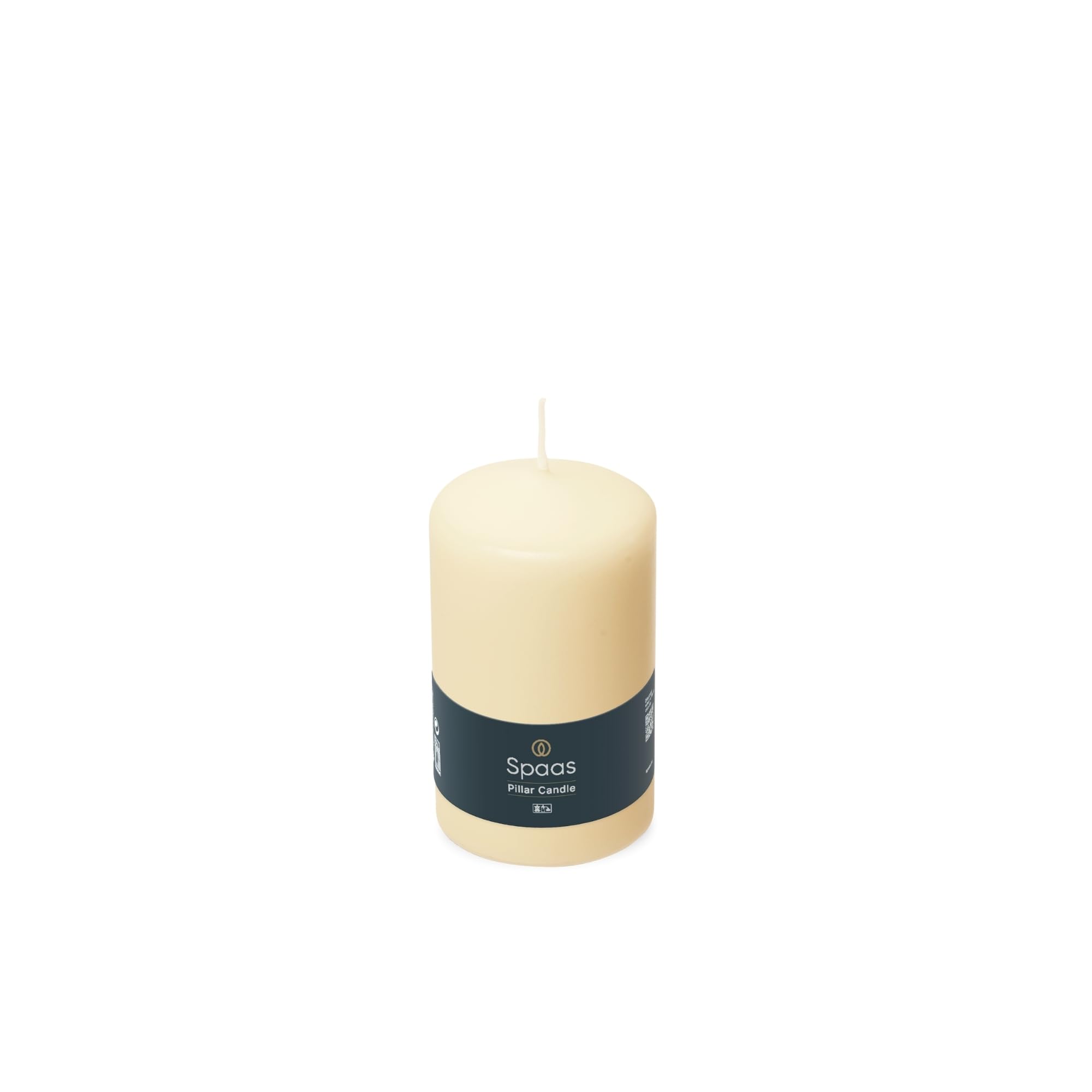 Spaas 12 Unscented Pillar Candles 60/100 mm, ± 25 Hours, Ivory