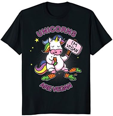 Unicorns Are Vegan T-Shirt Funny Unicorn Tee Veggie Gift