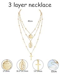 ORAZIO 2PCS Layered Necklace for Women Girl Cross