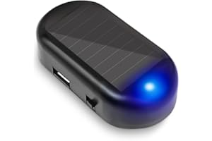 Shudyear Car Solar Power Simulated Dummy Alarm， Anti-Theft LED Flashing Security Light Fake lamp， with USB Charger Port， car Security Accessories Universal for Most Cars(Blue)