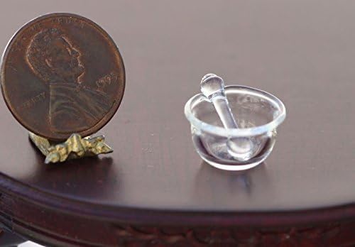 Philip Grenyer Dollhouse Miniature Artisan Clear Glass Mortar and Pestle