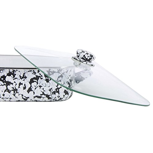 Golden Rabbit Enamelware -Black Swirl Pattern -16 x 12.5 x 4 Inch Roasting Pan Set 2 Golden Rabbit Enamelware -Black Swirl Pattern -16 x 12.5 x 4 Inch Roasting Pan Set - Image 3