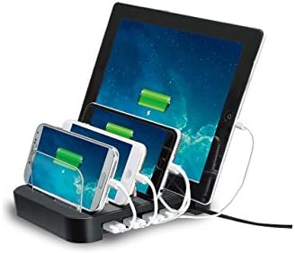 Smart Cell 4-Port USB Charging Station Dock, Organizer for iPhone 7/7 Plus, 6/6s/Plus, 5S/5C/5/4S, iPad Pro/Air/Mini/3/2/1, Samsung Galaxy S6 Edge, S7, Note 4 , LG , HTC