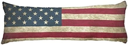 Ploekdu Vintage Mucky American Flag Body Pillow Cover 20 x 54 with Zipper Body Pillow Covers Case Decorative for Bed Sleeping for Gifts