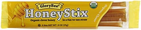GloryBee Organic Honey Stix, Clover, 5 Stix (Pack of 16)