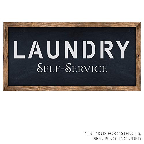 Crafter's Workshop Farmhouse Stencil 2 Pack, Reusable Stenciling Templates for Home Decor & Sign Making - TCW2173 Coffee Bar and TCW2170 Laundry - Thumbnail 2