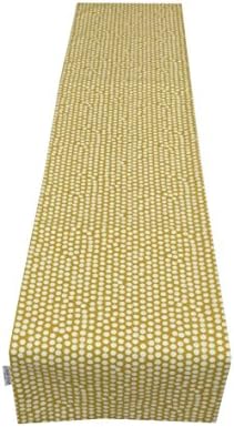 Janelle Design Spotty, Dotty Table runner/bed runner only, in Mustard Yellow ideal home, caravan, b&b, cafe, hotel, restaurant. Also available wholesale (54")