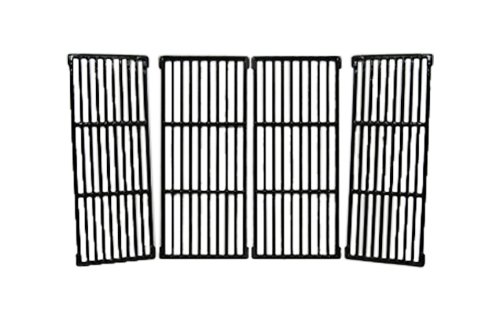 Music City Metals 62674 Matte Cast Iron Cooking Grid Replacement for Gas Grill Model Uniflame GBC1076WE-C, Set of 4