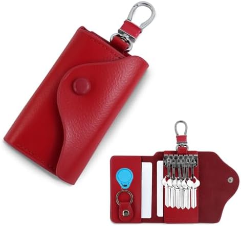 Leatherology Black Onyx Key Case - 6 latch key hooks, removable