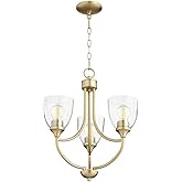 Quorum 6059-3-280 Transitional Three Light Chandelier from Enclave Collection in Brass Finish,
