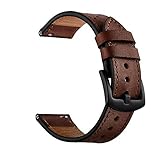 OXWALLEN Quick Release Leather Soft Strap, 22mm Watch Band fit Samsung Galaxy Watch 46mm, Gear S3 Classic/Frontier, Fossil Men's Gen 5/4/ 3, Some Devices of Pebble,LG,ASUS, Vivoactive 4 -Coffee