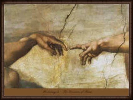 開店祝い ミケランジェロ ブオナローティ作品 アダムの創造 ポスター フレーム付 クローズアップ 取寄品 Avt 1 Ru