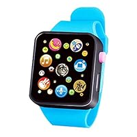 Teydhao Kids Electronic Touch Screen Wrist Smart Watch Toy with Music Sound Screen Digital Wrist Watch Smartwatch for Boys Kids Electronic Learning Toys Early Learn Development Toys (Blue)