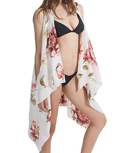 Outrip Women Swimsuit Bathing Suit Beach Cover up Chiffon Floral Kimono Cardigan