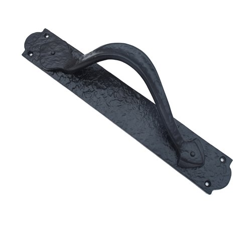 Adonai Hardware Cappadocia Black Antique Iron Door Pull with Plate