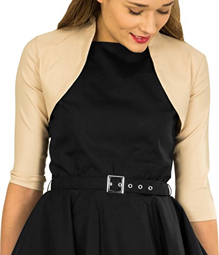 BlackButterfly Tailored 3/4 Sleeve Bolero (Champagne, US 8)