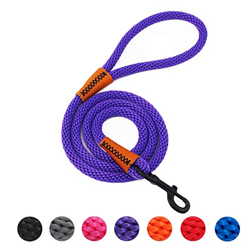 lynxking Braided Rope Dog Lead Leashes Pet Leash Dog Traction Rope Leashes Dog Walking Training Lead for Medium Large Dogs (4Feet Purple)